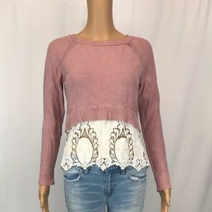 American Eagle Outfitters Sweaters - American Eagle sweater with lace size small womens American Eagle Outfitters Sweaters - American Eagle sweater with lace size small womens
